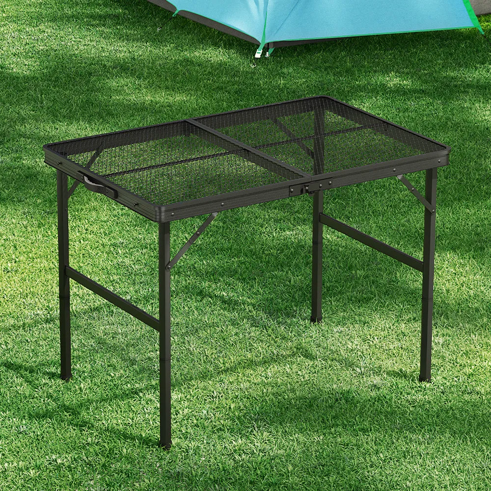 Folding Camping Table 90cm Portable Outdoor Picnic BBQ Aluminium Desk