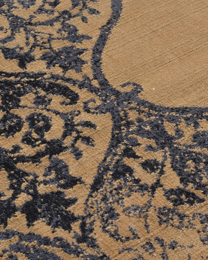 Functional Abstract Gold Polyester Carpet