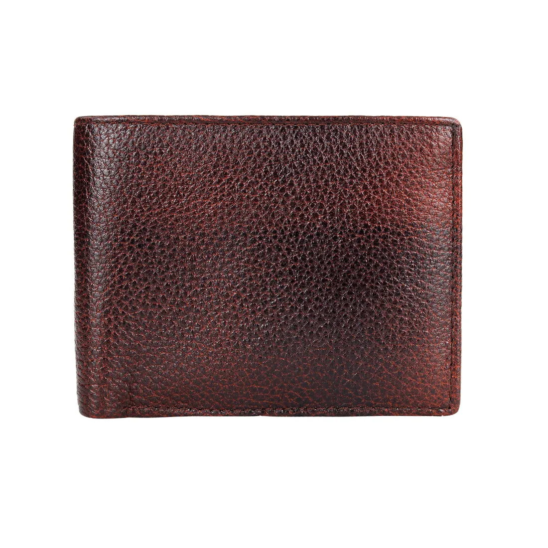 Genuine Grain Leather Wallet With Flap For Men