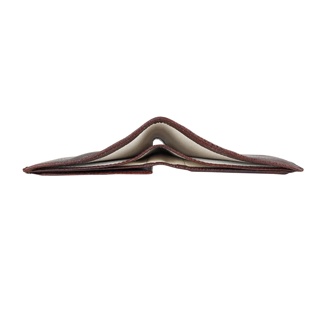 Genuine Grain Leather Wallet With Flap For Men