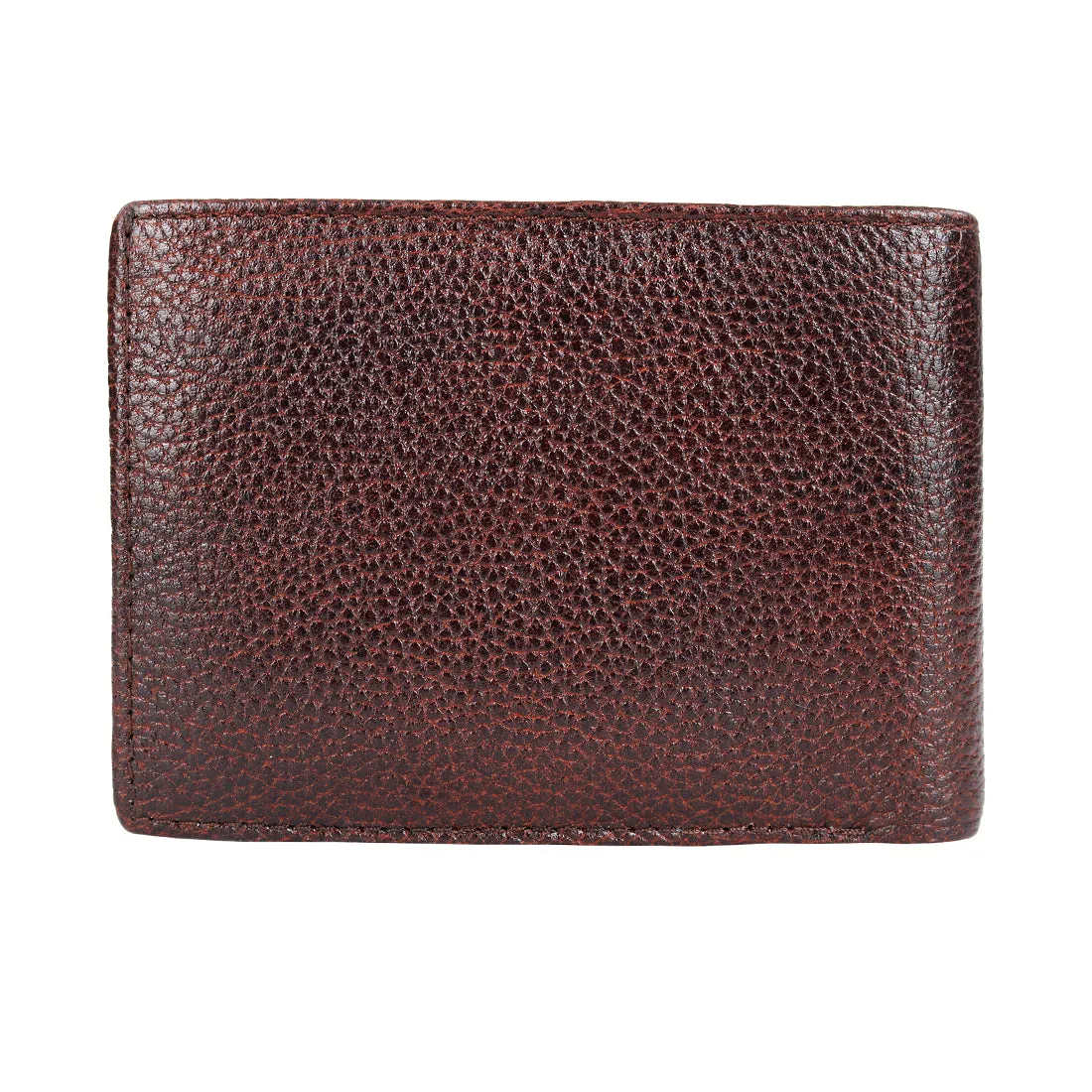 Genuine Grain Leather Wallet With Flap For Men