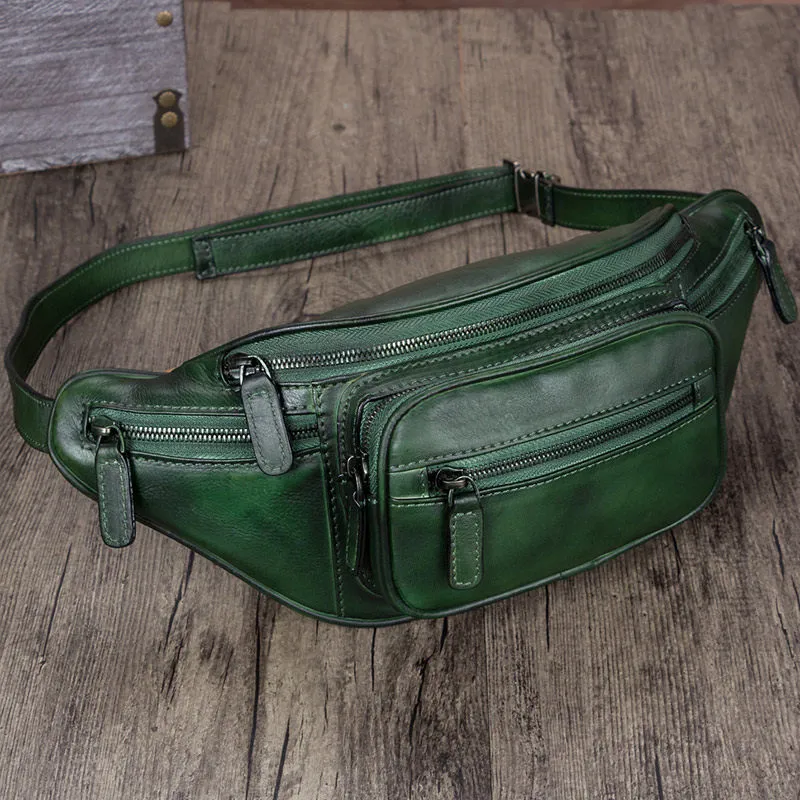 Genuine Leather Waist Bag  Fanny Pack Chest Hip Belt Bags