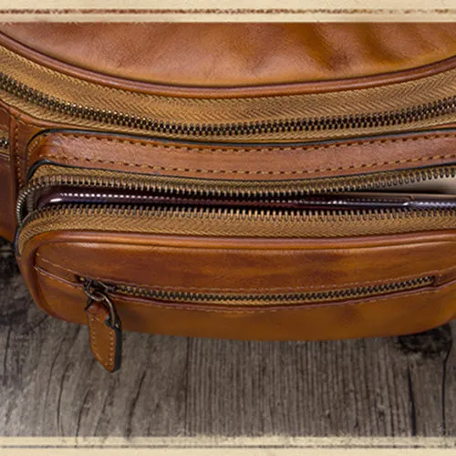 Genuine Leather Waist Bag  Fanny Pack Chest Hip Belt Bags