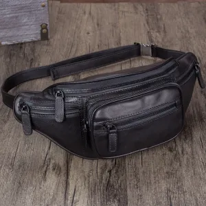 Genuine Leather Waist Bag  Fanny Pack Chest Hip Belt Bags