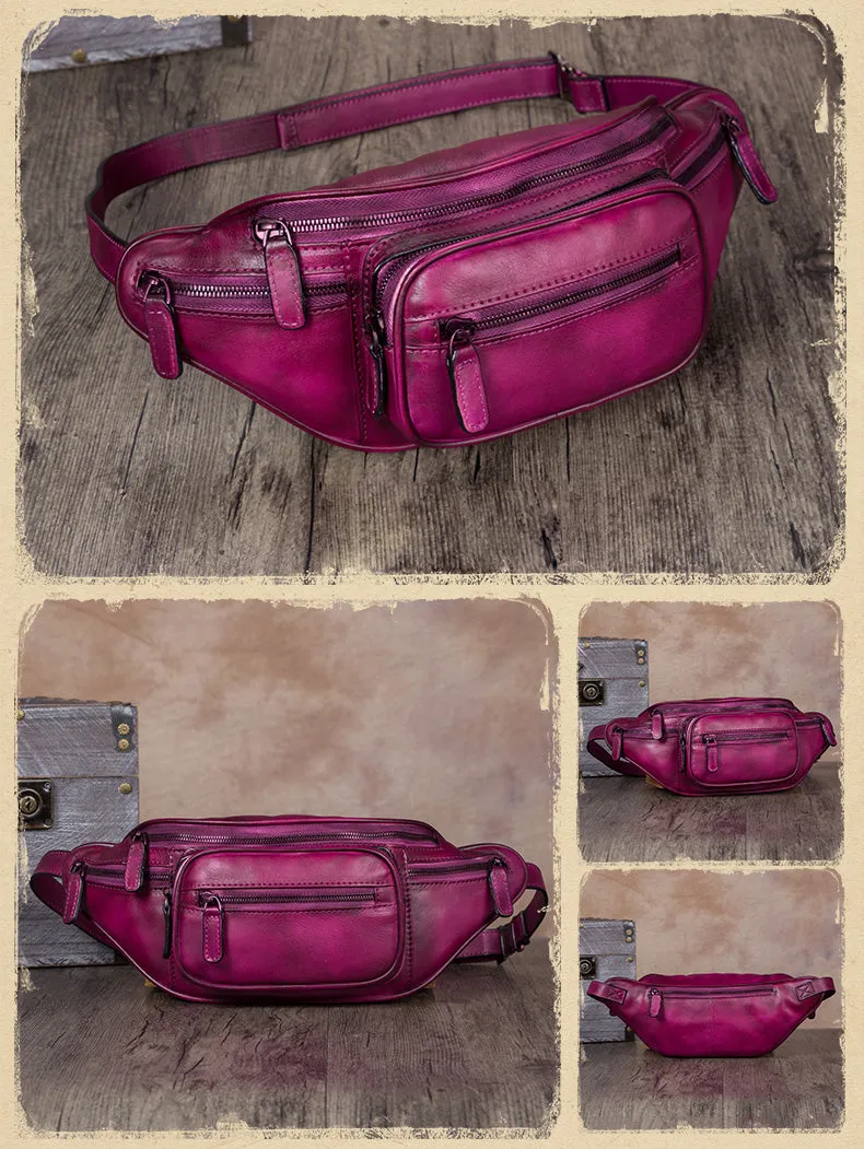 Genuine Leather Waist Bag  Fanny Pack Chest Hip Belt Bags