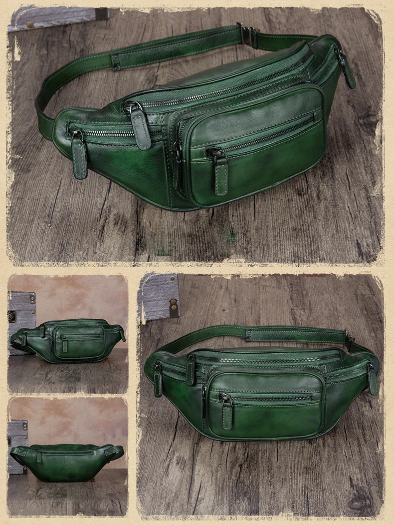 Genuine Leather Waist Bag  Fanny Pack Chest Hip Belt Bags