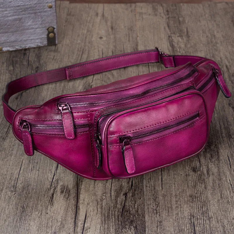 Genuine Leather Waist Bag  Fanny Pack Chest Hip Belt Bags