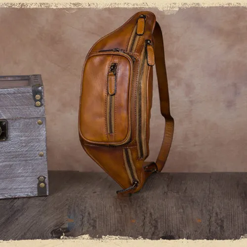 Genuine Leather Waist Bag  Fanny Pack Chest Hip Belt Bags