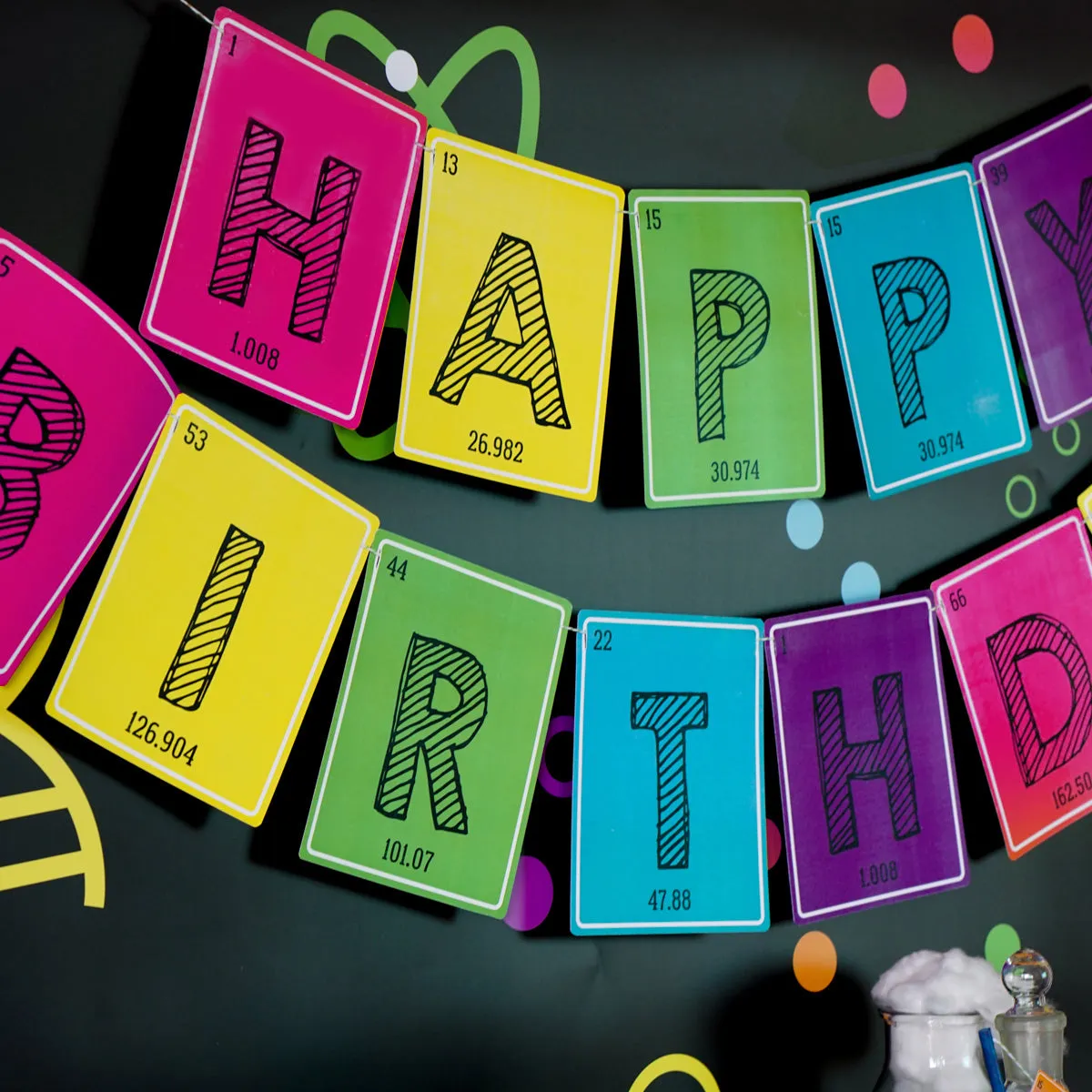 Girls Science Experiment Party Birthday Banner | Mad Scientist Party Sign Pop of Pink