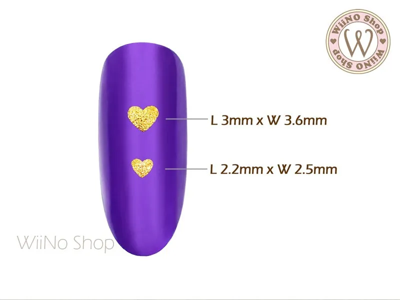 Gold Textured Heart Metal Studs - 25 pcs (2.2mm/3mm)