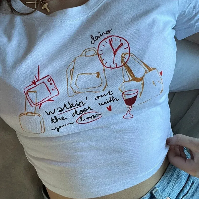 Graphic Sketch Stylish White Tee