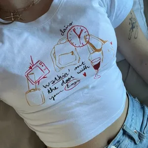 Graphic Sketch Stylish White Tee