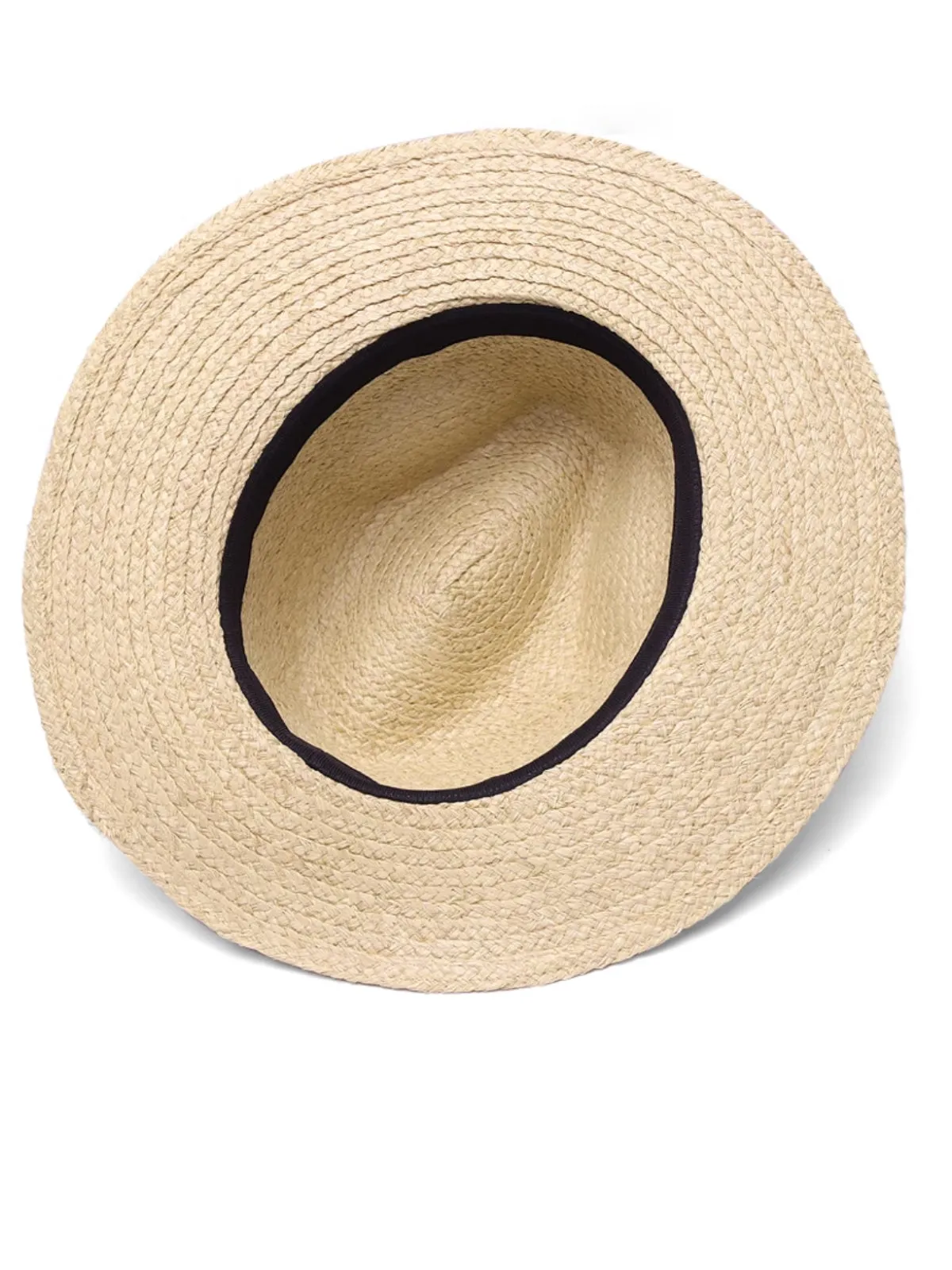 Handmade Curled Brim Jazz Straw Hat