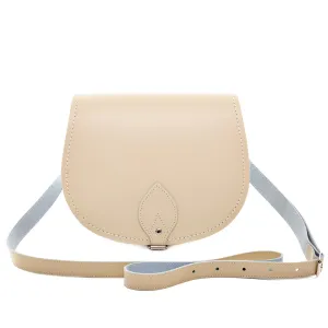 Handmade Leather Saddle Bag - Pastel Cream