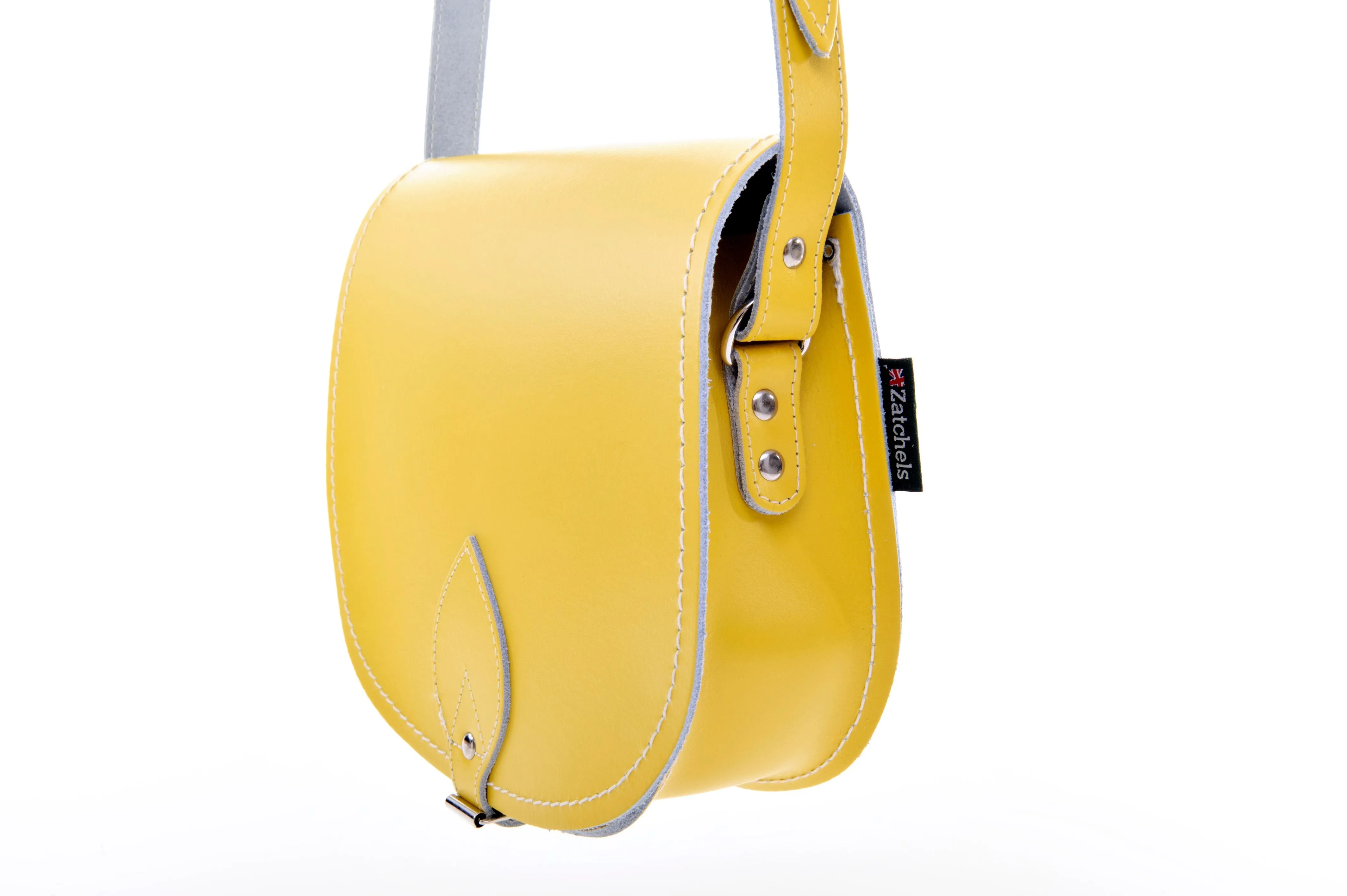 Handmade Leather Saddle Bag - Pastel Daffodil Yellow