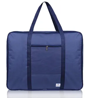 Heart Home Lightweight Foldable Multipurpose Storage bag, Cloth Organiser, Travel Bag With Zippered Closure And Handle (Royal Blue)-HS43HEARTH26648