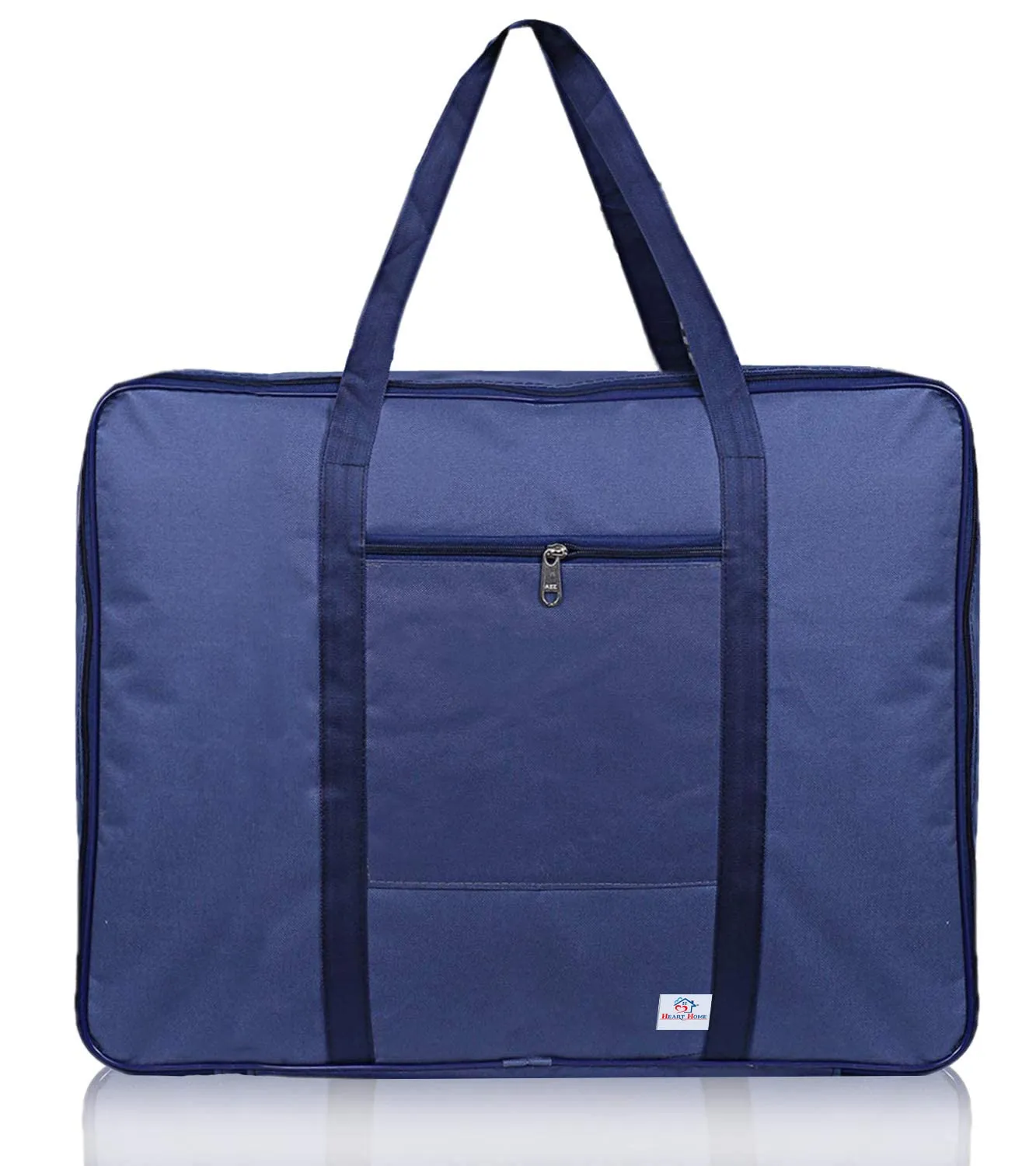 Heart Home Lightweight Foldable Multipurpose Storage bag, Cloth Organiser, Travel Bag With Zippered Closure And Handle (Royal Blue)-HS43HEARTH26648