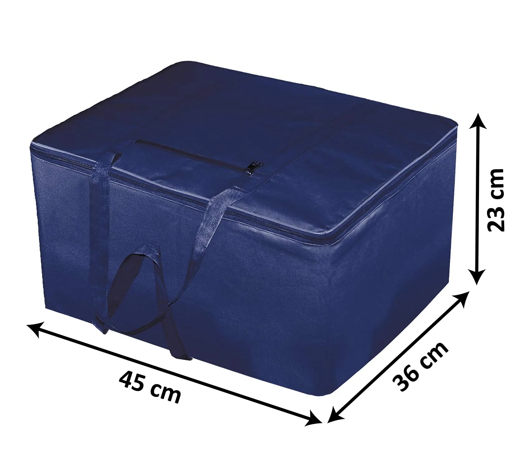 Heart Home Lightweight Foldable Multipurpose Storage bag, Cloth Organiser, Travel Bag With Zippered Closure And Handle (Royal Blue)-HS43HEARTH26648