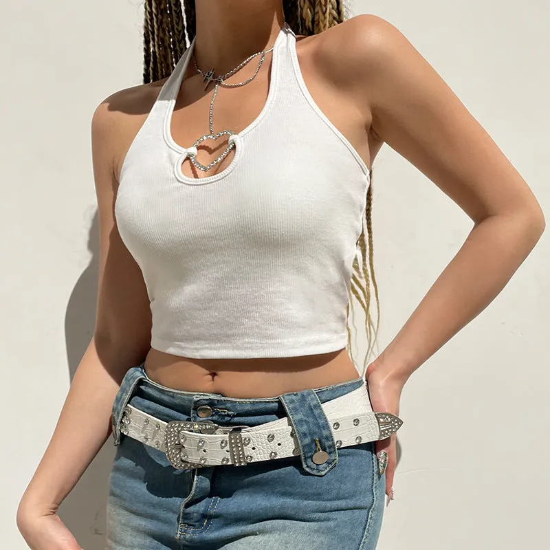 Heart Ring Stylish Halter Top