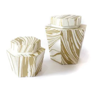 Hexagon Jar Gold