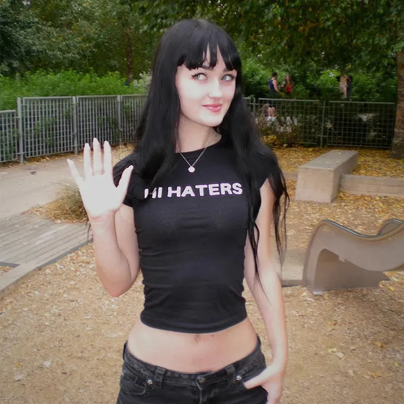 Hi Haters Stylish Letter T-shirt