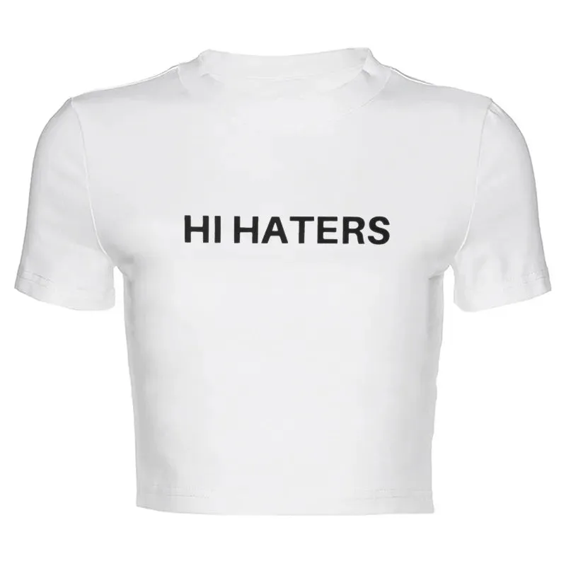 Hi Haters Stylish Letter T-shirt