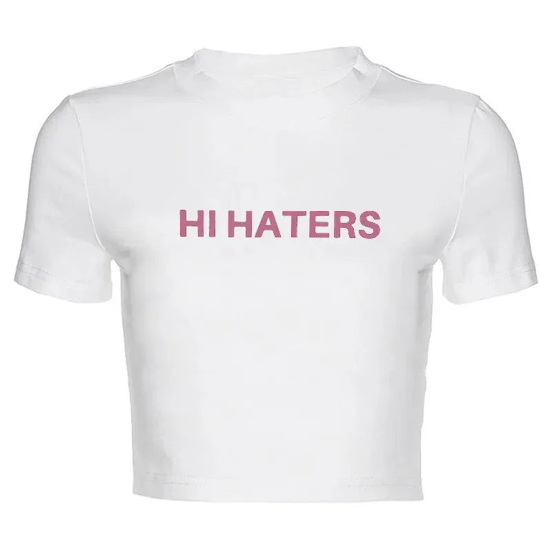 Hi Haters Stylish Letter T-shirt