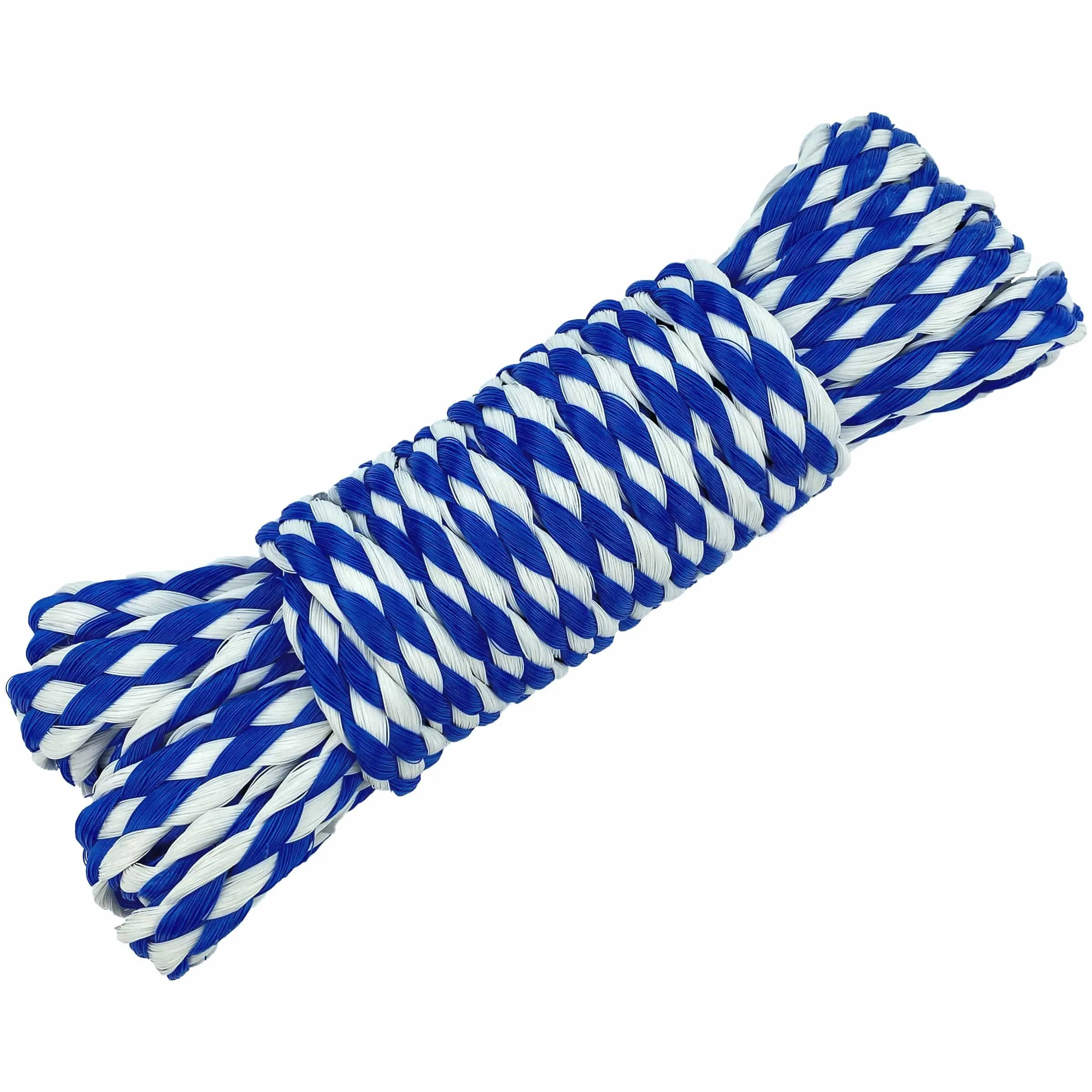 Hollow Braid Polypropylene Utility Line - Blue/White