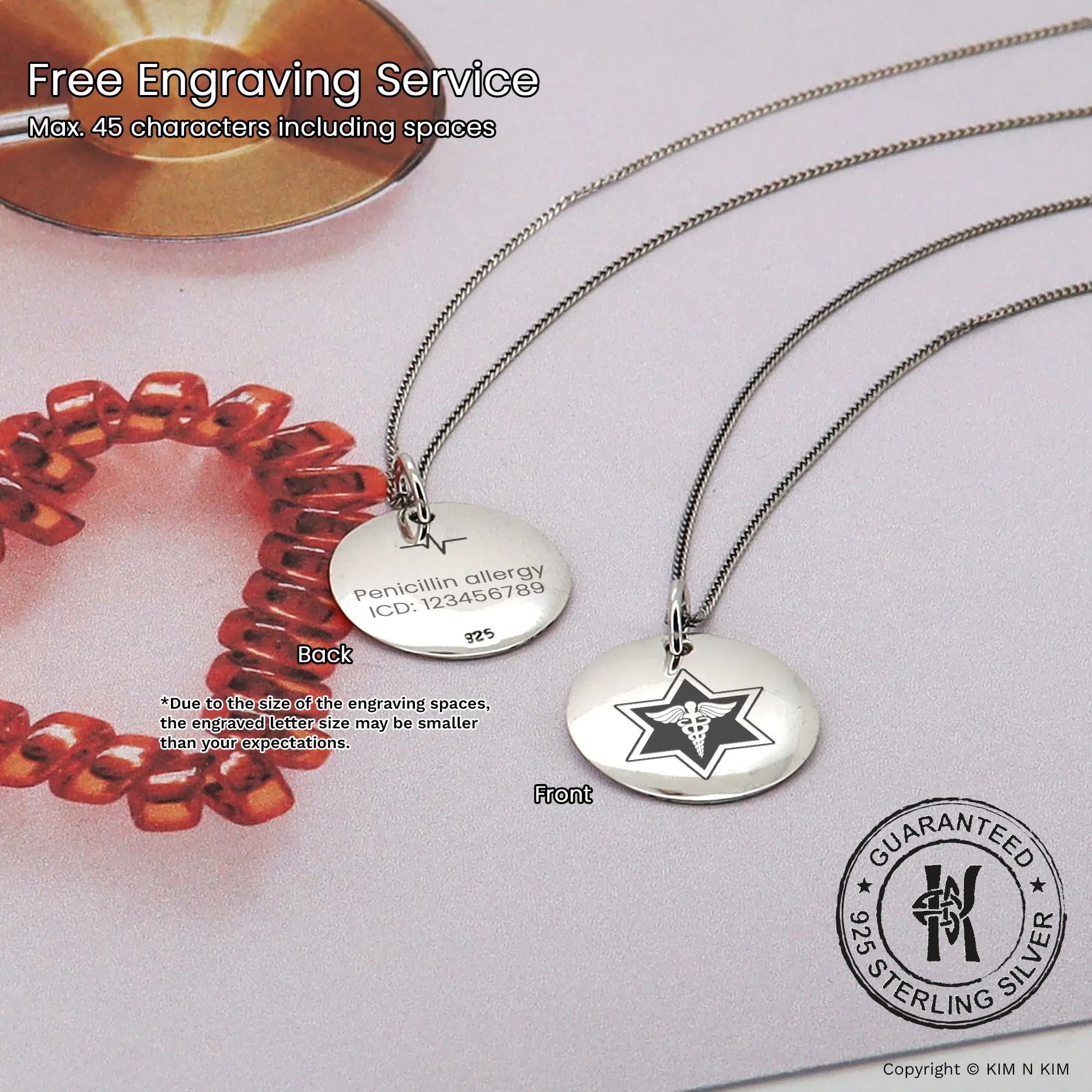 Hypoallergenic Women's Medical Alert Necklace