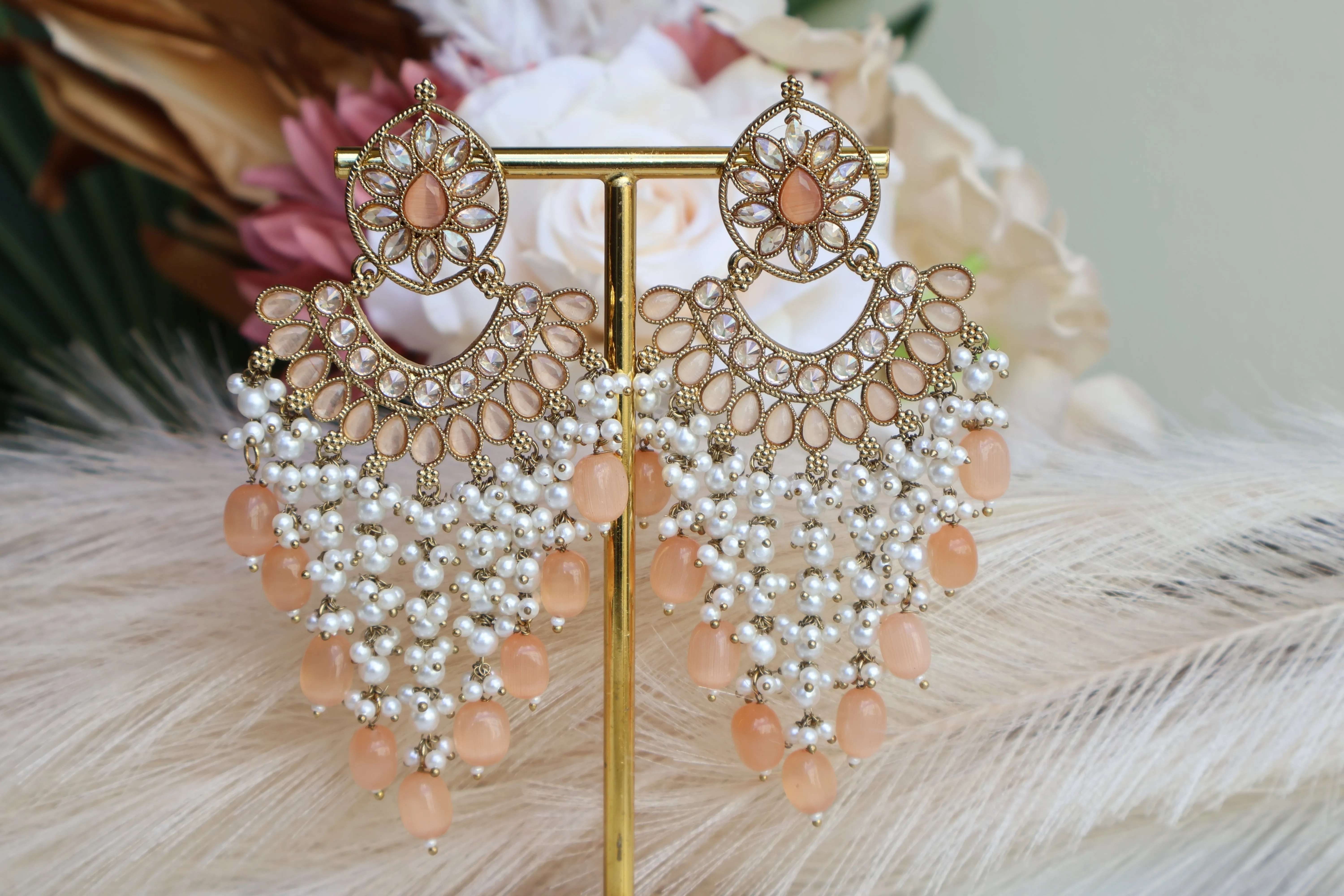 Indian wedding Peach Earring