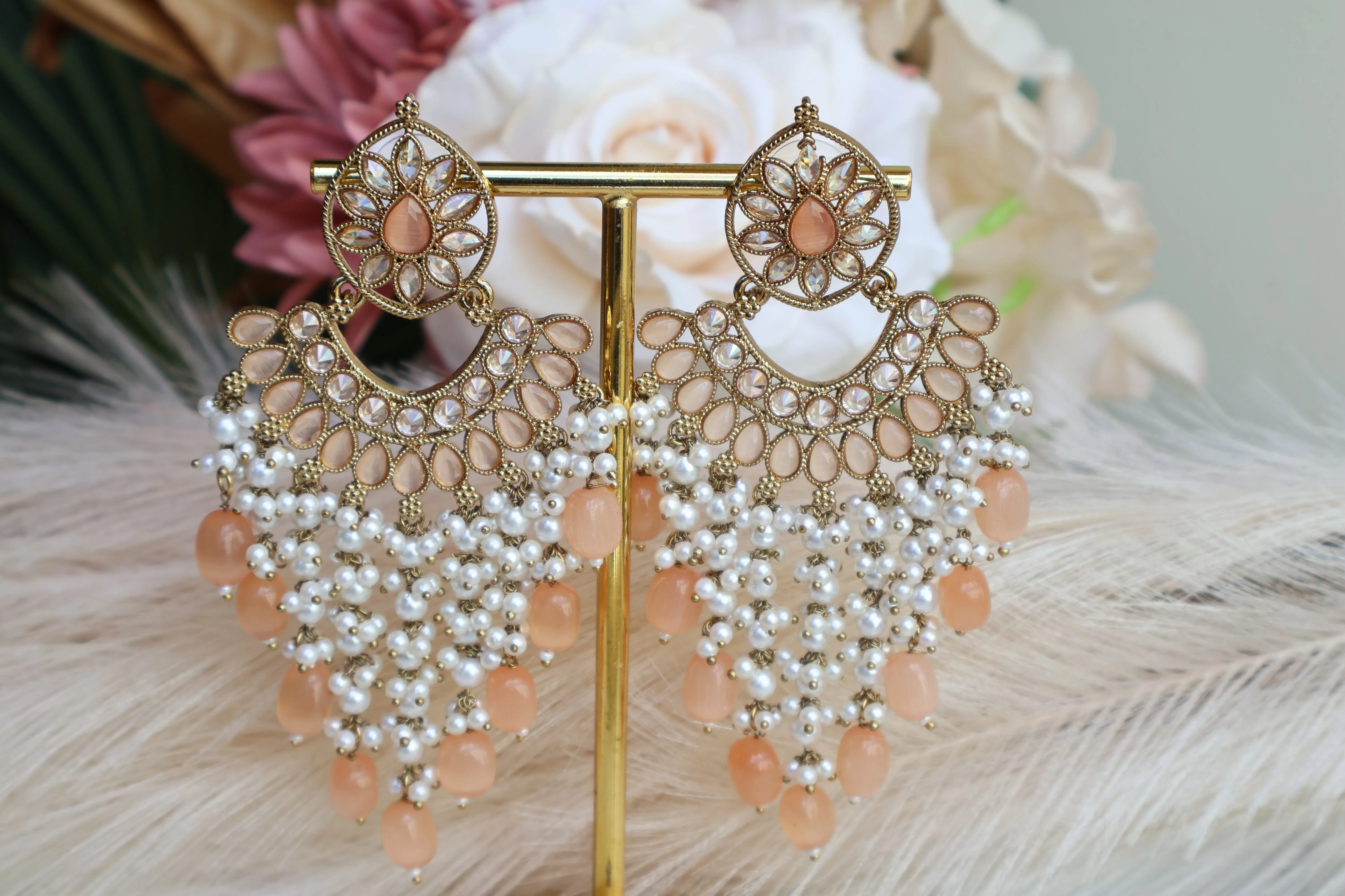 Indian wedding Peach Earring
