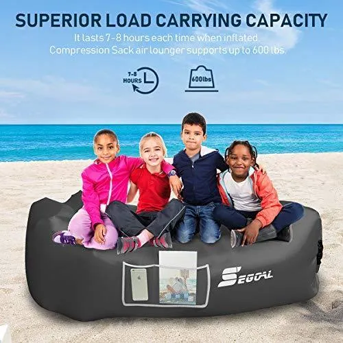 Inflatable Lounger Air Sofa Pouch Inflatable Couch Air Chair Hammock with Pillow Portable Waterproof Anti-Air Leaking for Outdoor Camping Hiking Travel Pool Beach Picnic Backyard Lakeside Christmas