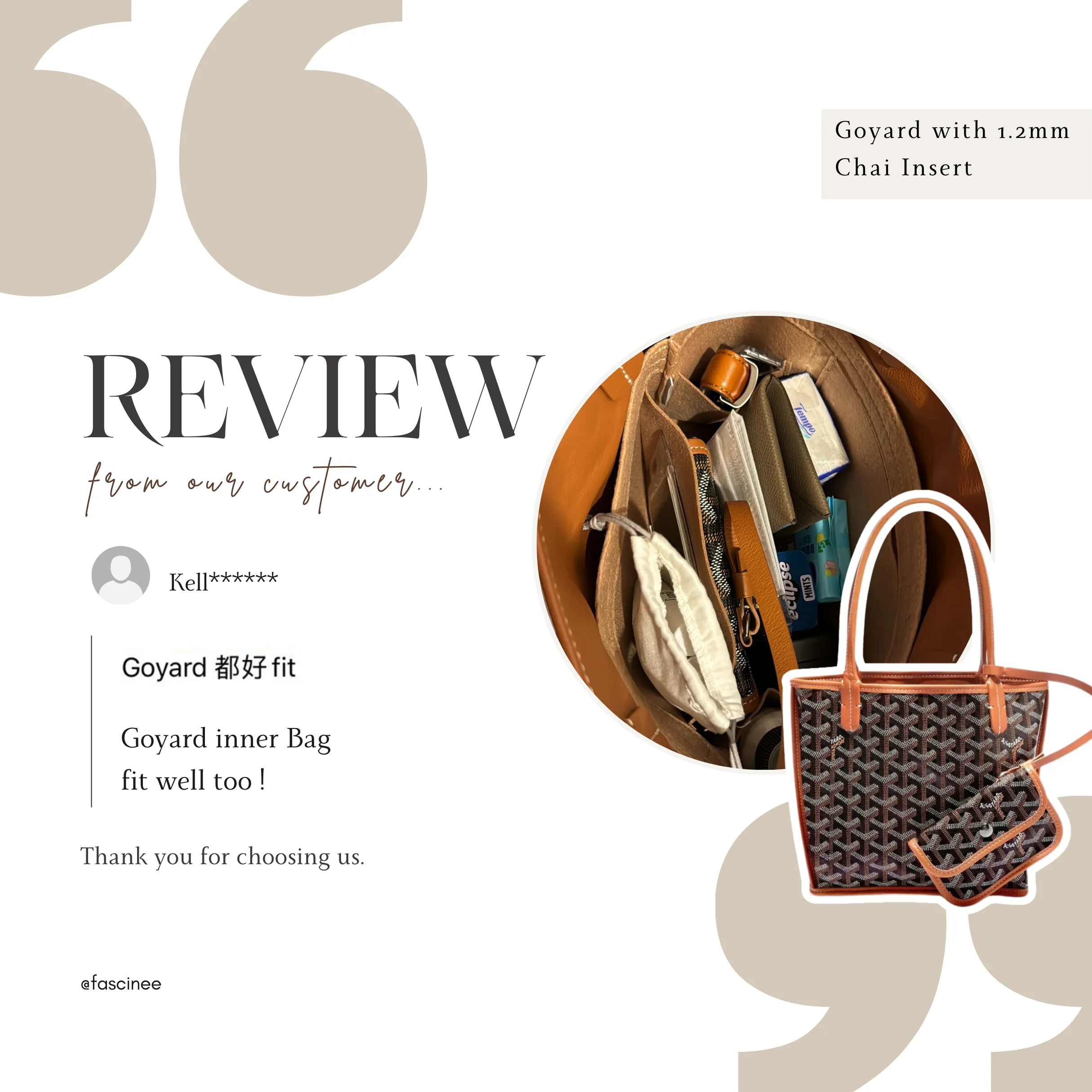Inner Bag Organizer - Goyard Artois | 3 sizes