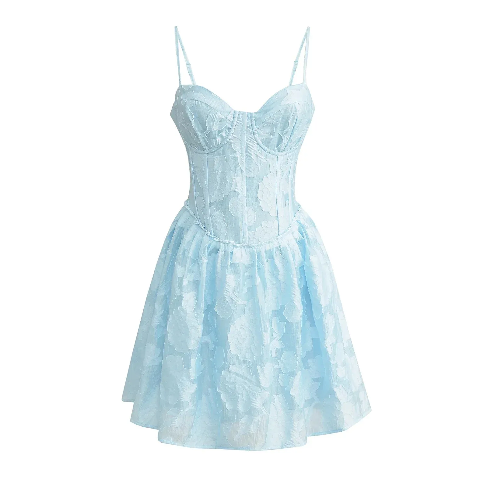 Jacquard Corset Stylish Strap Mini Dress
