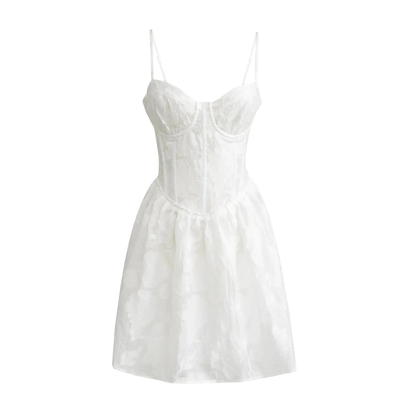 Jacquard Corset Stylish Strap Mini Dress