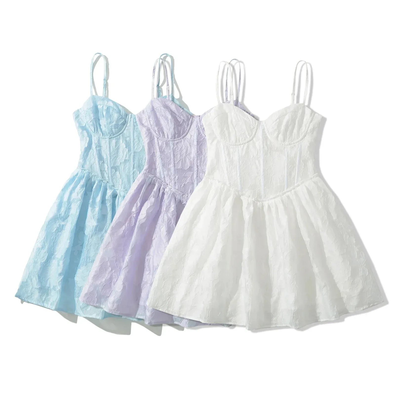 Jacquard Corset Stylish Strap Mini Dress