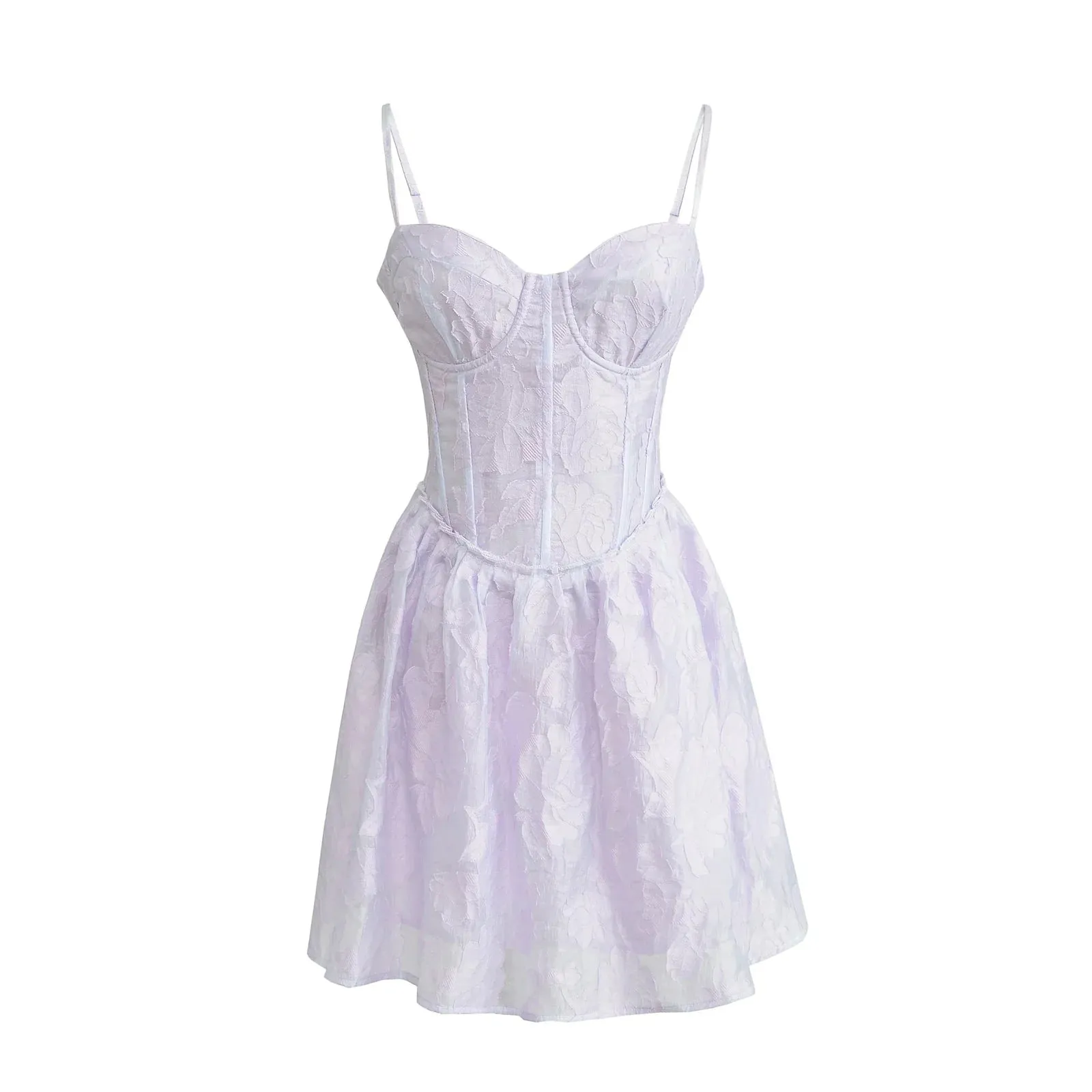 Jacquard Corset Stylish Strap Mini Dress