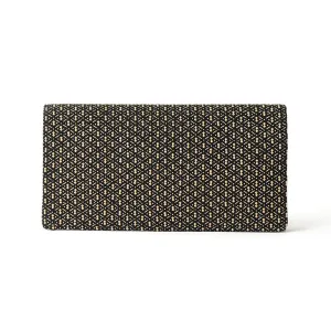 Koshu Inden Japanese Deerskin Leather with Urushi (Japanese Lacquer) Long Wallet - Gourd Pattern / Gray-Black - ,  Made in Japan,  Japanese Leather Wallet