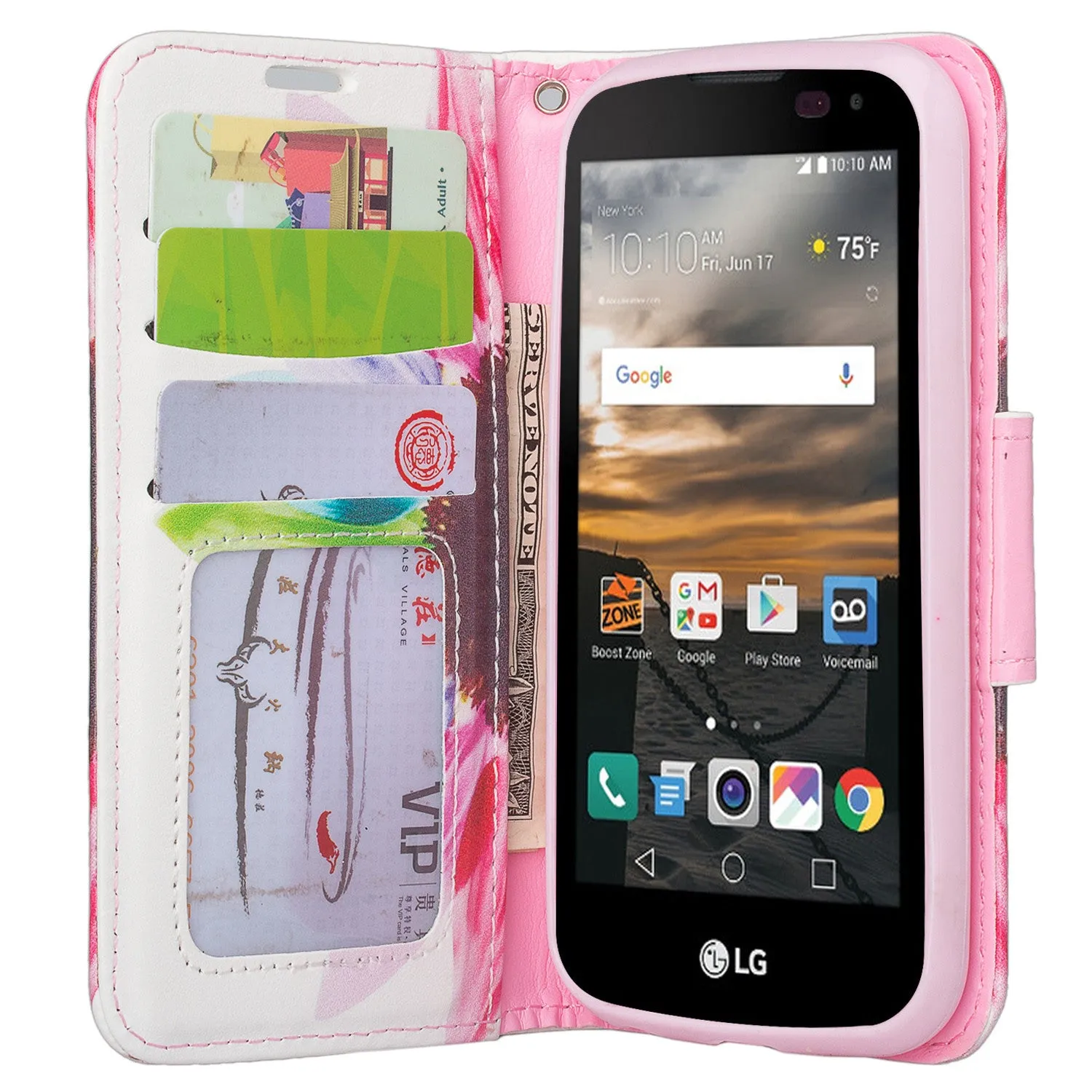 LG K3 Case,  Wrist Strap Pu Leather Magnetic Flip Fold[Kickstand] Wallet Case with ID & Card Slots for LG K3 - Vivid Sunflower