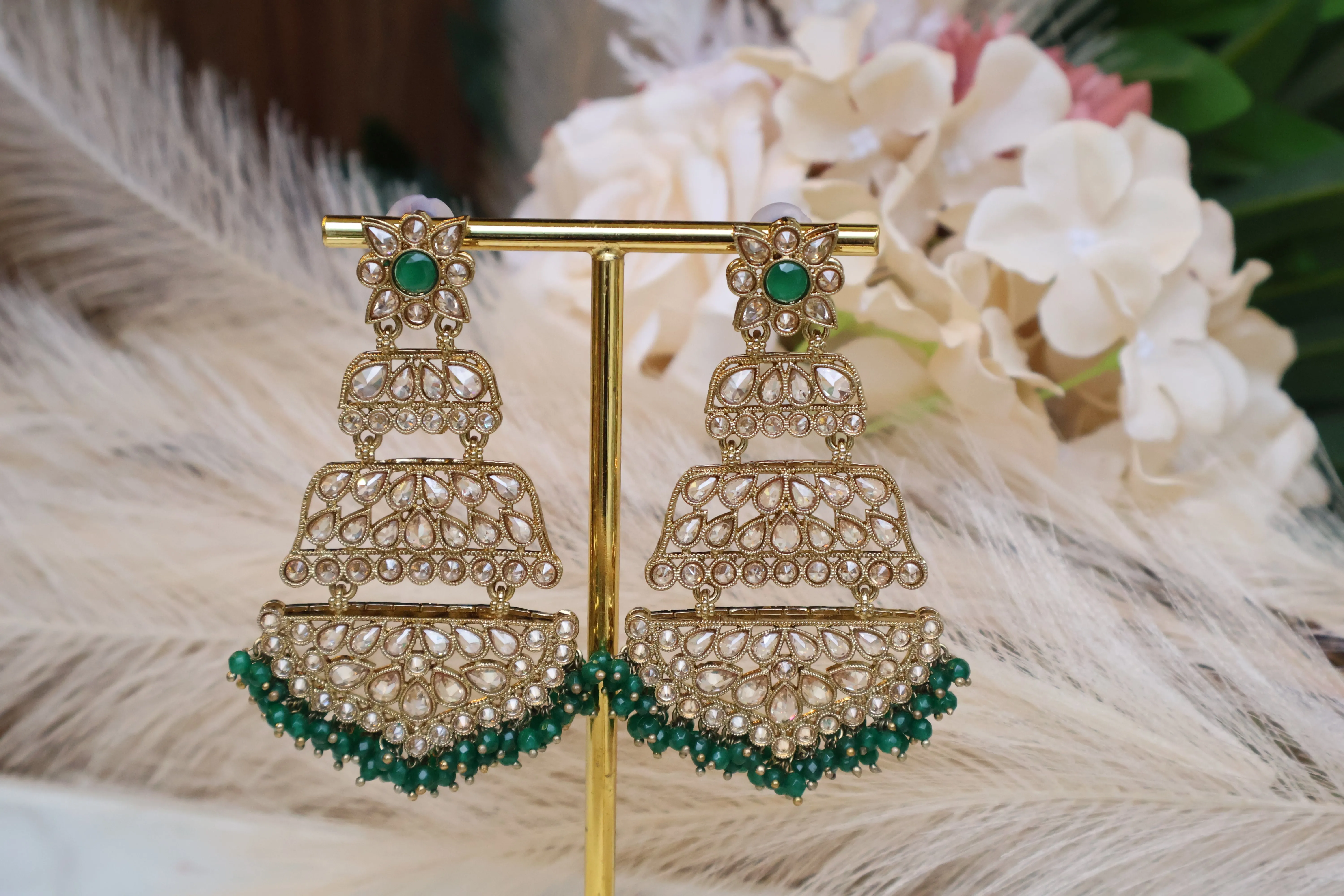 Long Green Stylish Earring