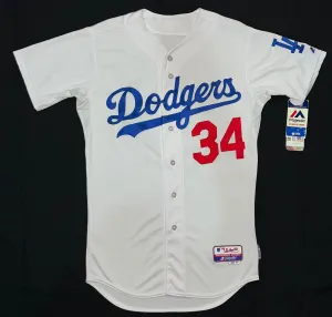 Los Angeles Dodgers MLB Majestic #34 Valenzuela Authentic Collection Mens Jersey
