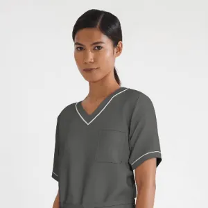 <b>PRE ORDER</b> | Women's Convertible Scrub with Contrast Piping - Slate