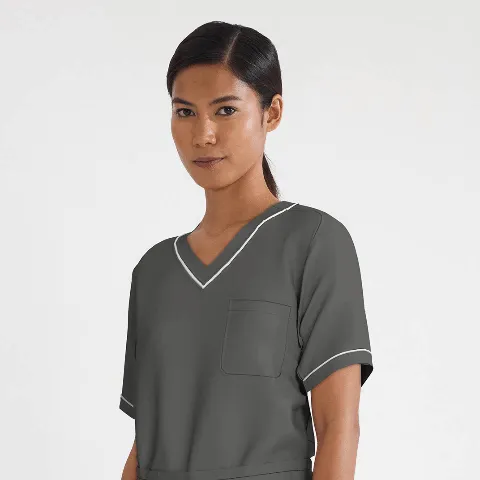 <b>PRE ORDER</b> | Women's Convertible Scrub with Contrast Piping - Slate