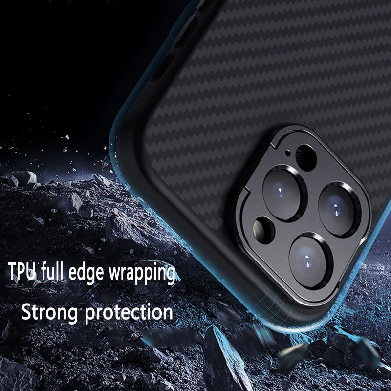 Magnetic Aramid Fiber Phone Case With Kickstand For iPhone