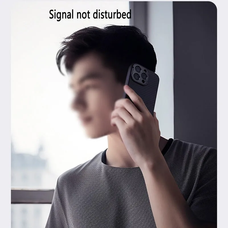 Magnetic Aramid Fiber Phone Case With Kickstand For iPhone