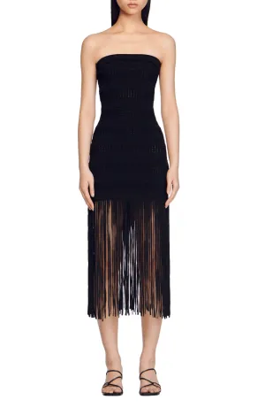 Maldives Crochet Stylish Fringe Strapless Dress