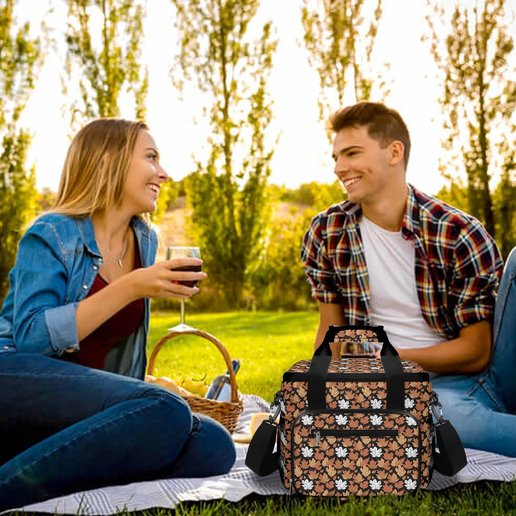 Maple Leaves Insulated Leakproof Cooler Bag Lunch Box