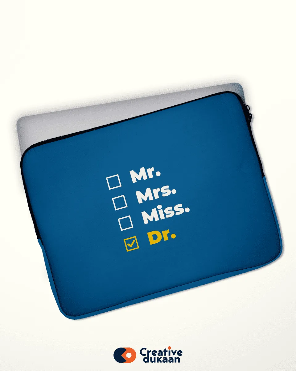 Medical Profession Laptop Sleeve with Dr.