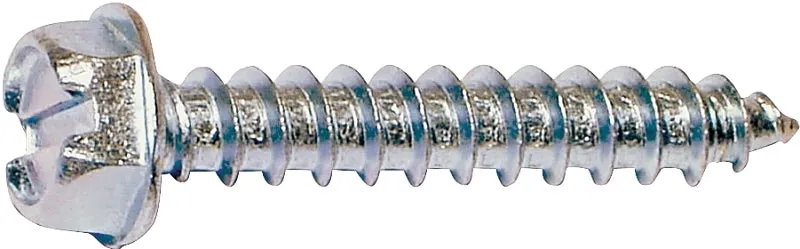 Midwest Fastener 02938 Screw, #10 Thread, 1-1/4 in L, Coarse Thread, Hex, Slotted Drive, Self-Tapping, Sharp Point, Zinc :BX100: QUANTITY: 1