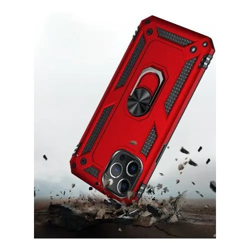 Military Series Red Kickstand Case - iPhone 12 Pro Max